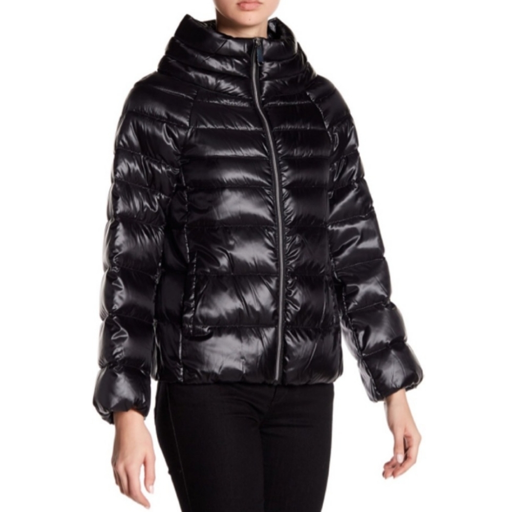 Sam Edelman satin funnel neck puffer jacket